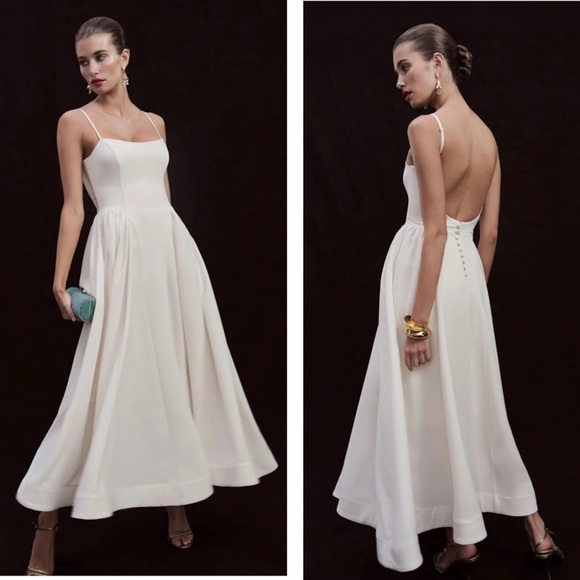 Reformation Bonie Dress Fior Di Latte Size 4 - Picture 1 of 10
